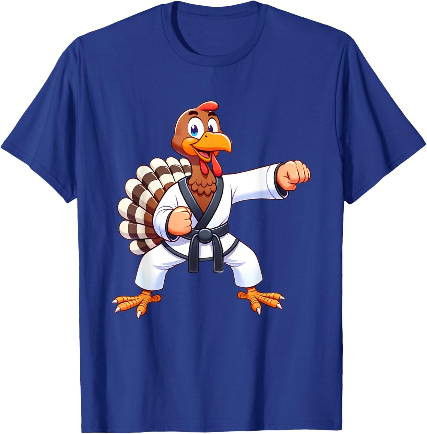 Thanksgiving MMA Kickboxing Judo Karate Turkey Kids Teens T-Shirt - T-Shirt | Royal