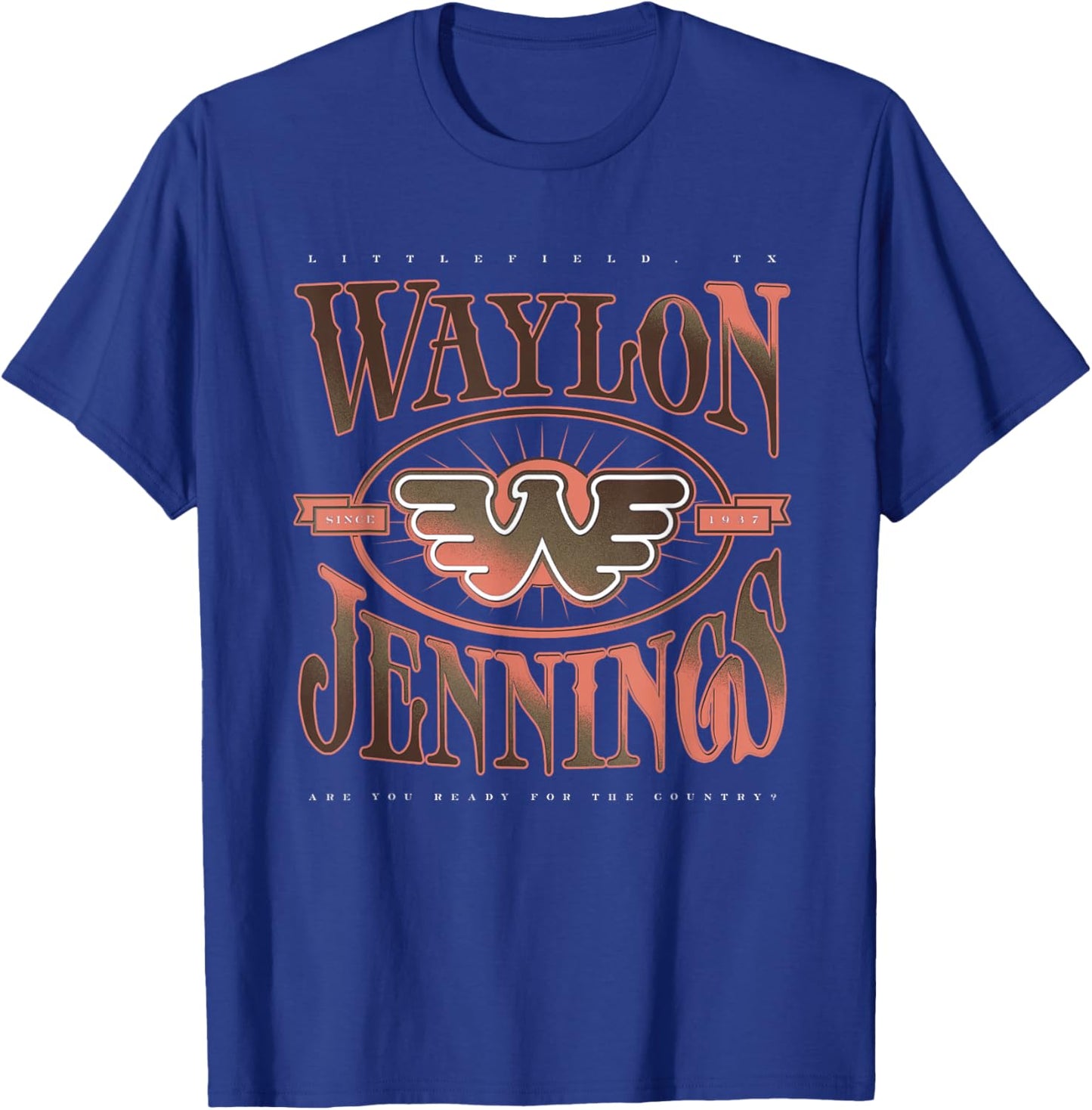 Waylon Jennings - Official Merchandise - Waylon T-Shirt - T-Shirt | Royal