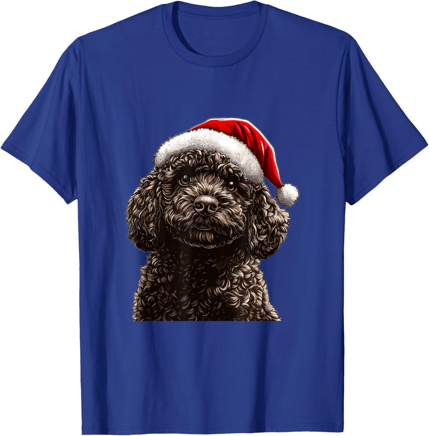 Cute Spanish Water Dog Christmas Merry X-mas Graphic T-Shirt - T-Shirt | Royal