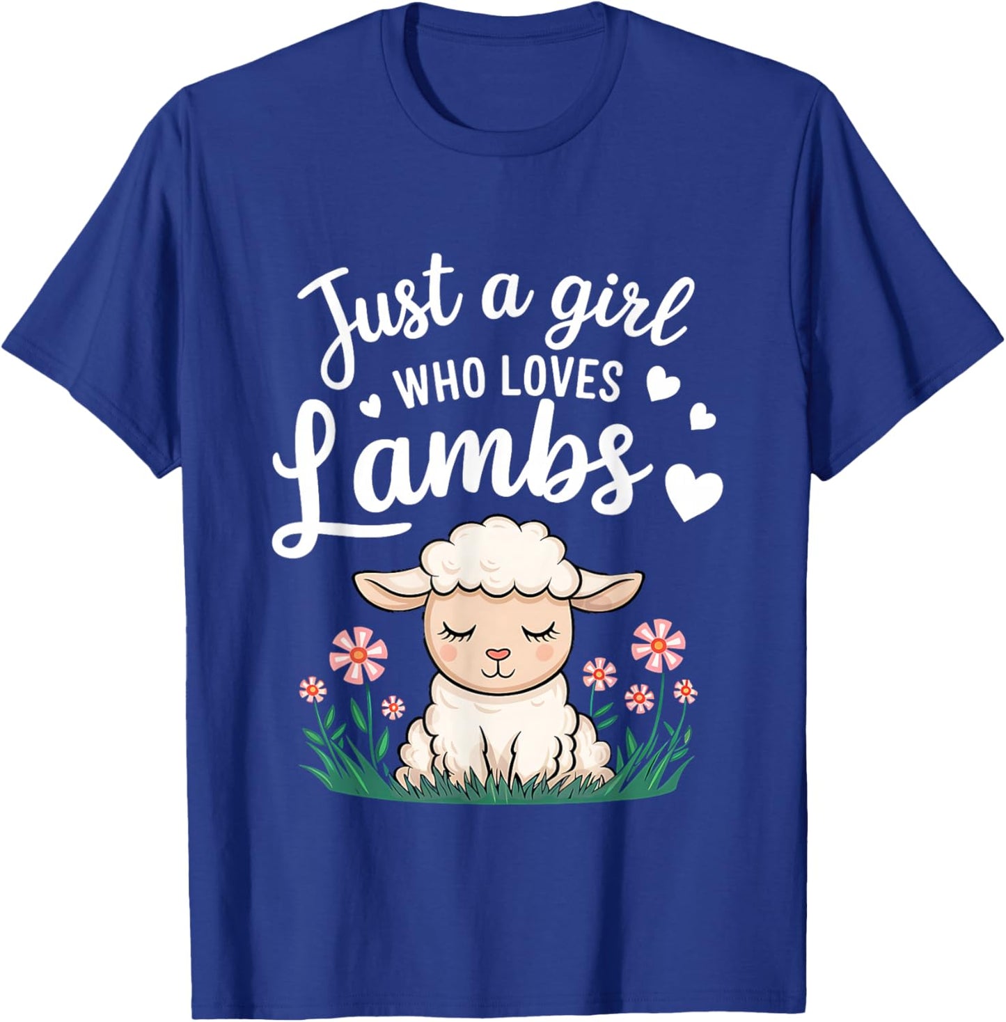 Lamb Just A Girl Who Loves Lambs Cute Animals Lover Girls T-Shirt - T-Shirt | Royal