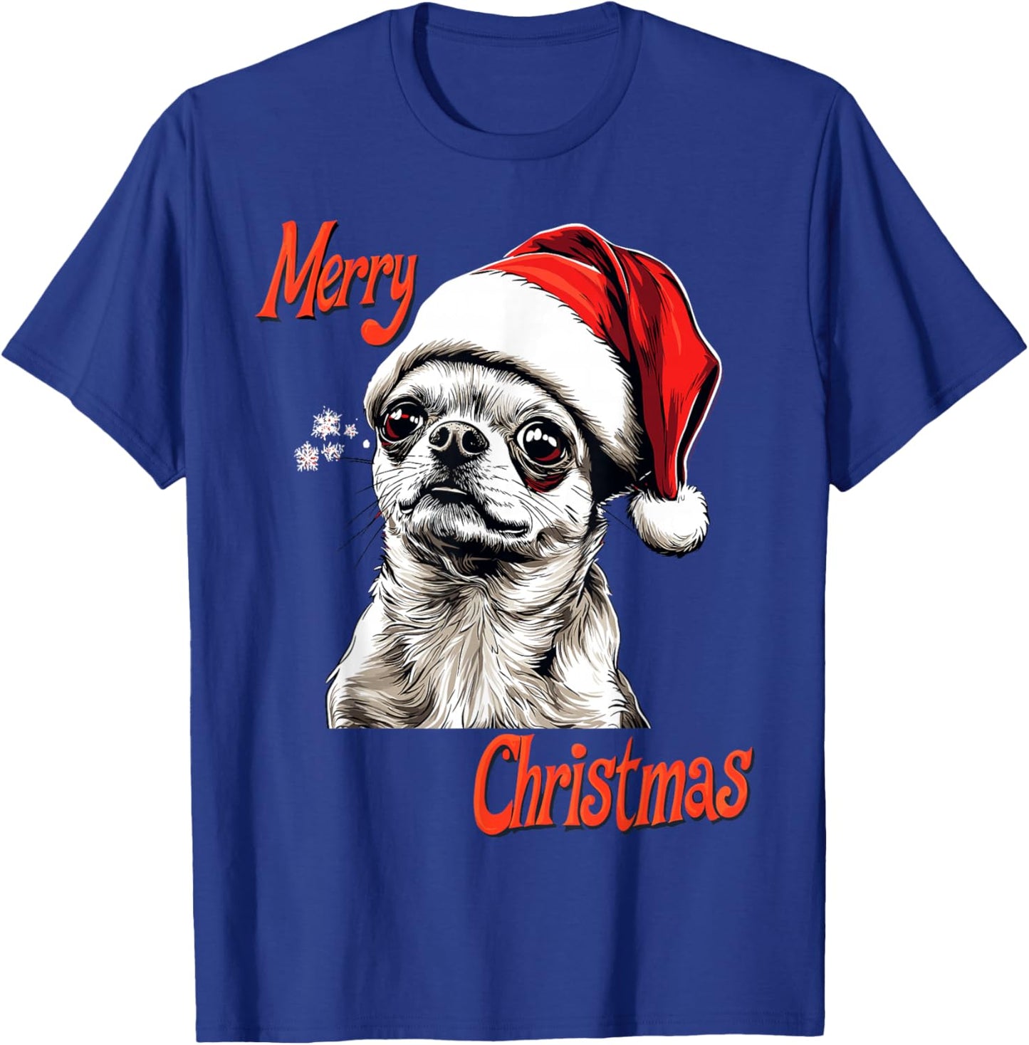 Chihuahua Santa Hat Merry Christmas Xmas Dog Lover Pajama Women Kids T-Shirt - T-Shirt | Royal