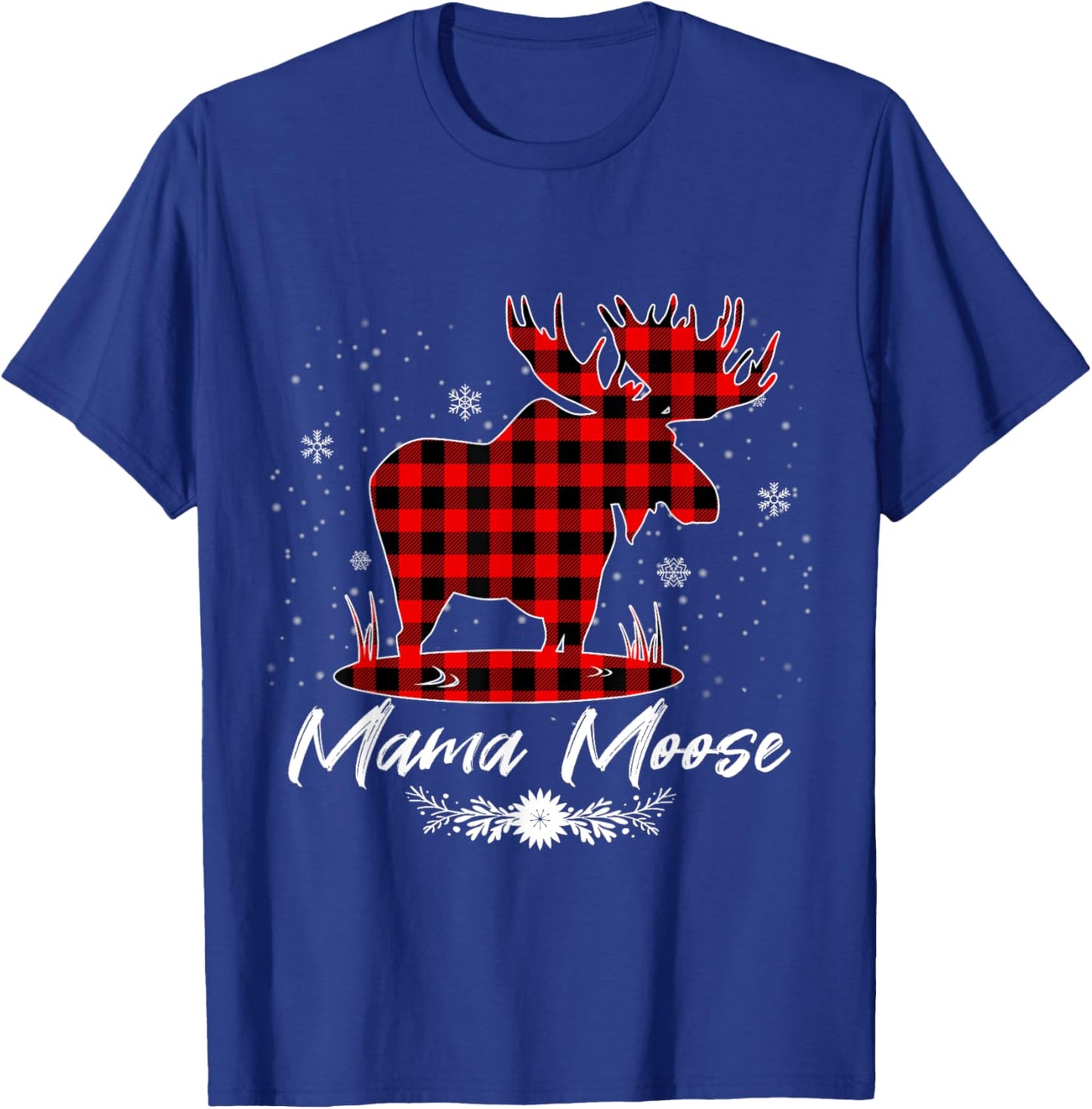Mama Moose Family Christmas Pajama Red& Black Plaid Flannel T-Shirt - T-Shirt | Royal