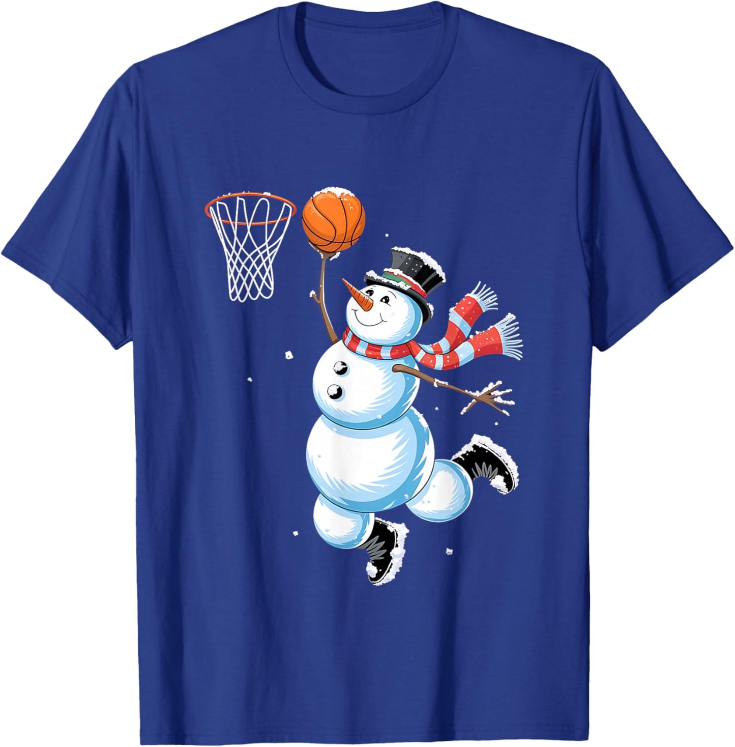 Snowman Basketball Christmas Shirt Boys Christmas Basketball T-Shirt - T-Shirt | Royal