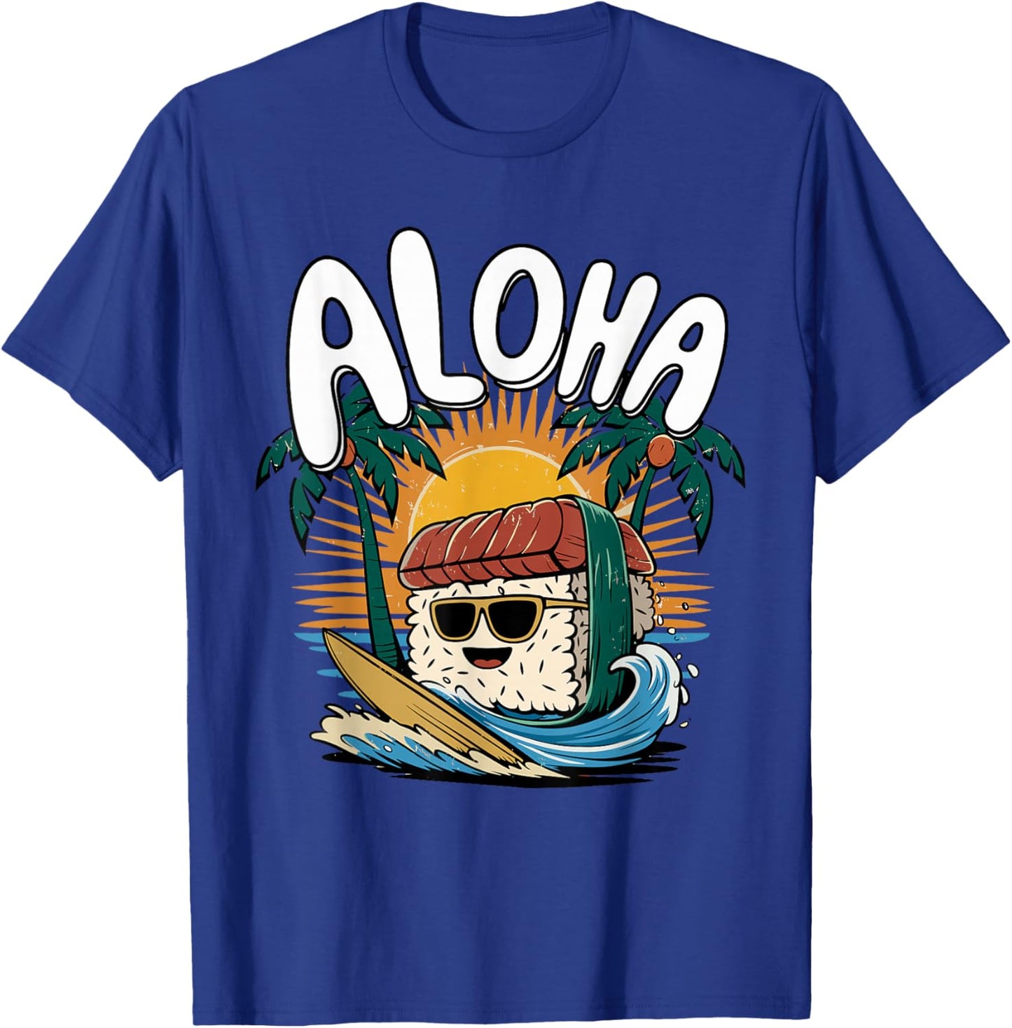 Musubi Surfer Surfing Hawaiian Food Hawaii Kawaii Musubi T-Shirt - T-Shirt | Royal