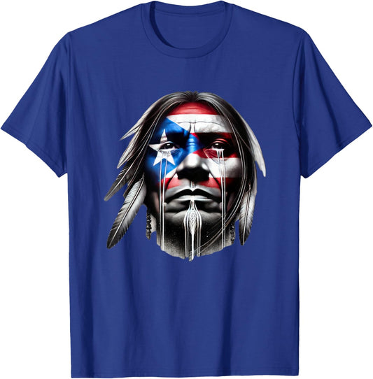 Taino Tears Protest Puerto Rican Flag Crying Native American T-Shirt - T-Shirt | Royal