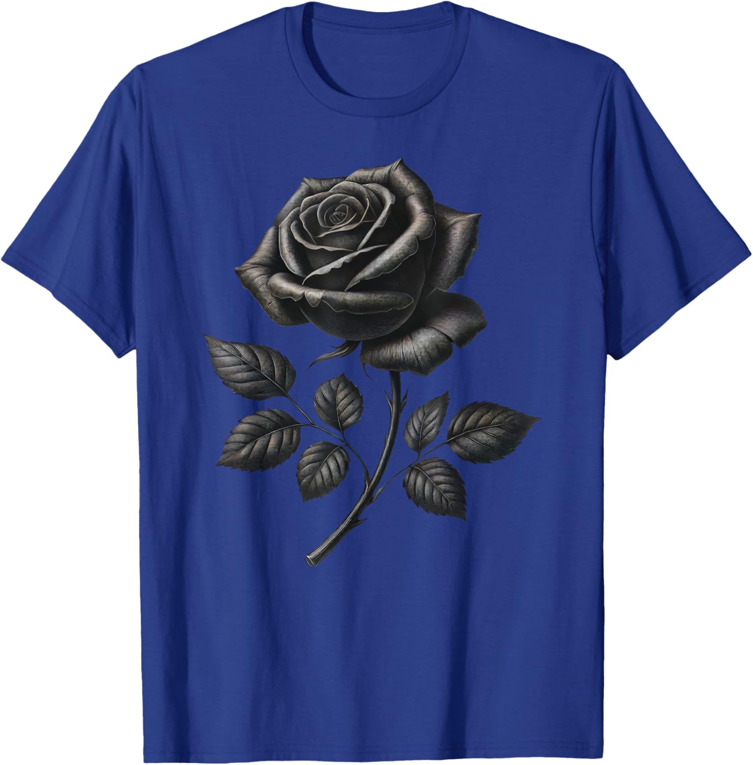 Black Rose Flower Shirt Girls Adult Goth Halloween Costume T-Shirt - T-Shirt | Royal