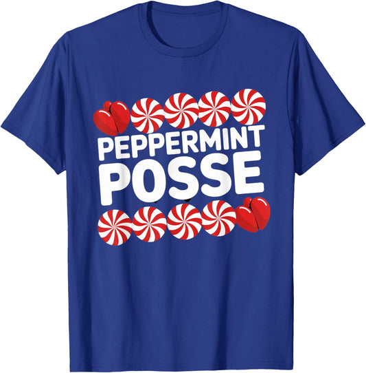 Peppermint Posse Holiday Candy Crew T-Shirt - T-Shirt | Royal