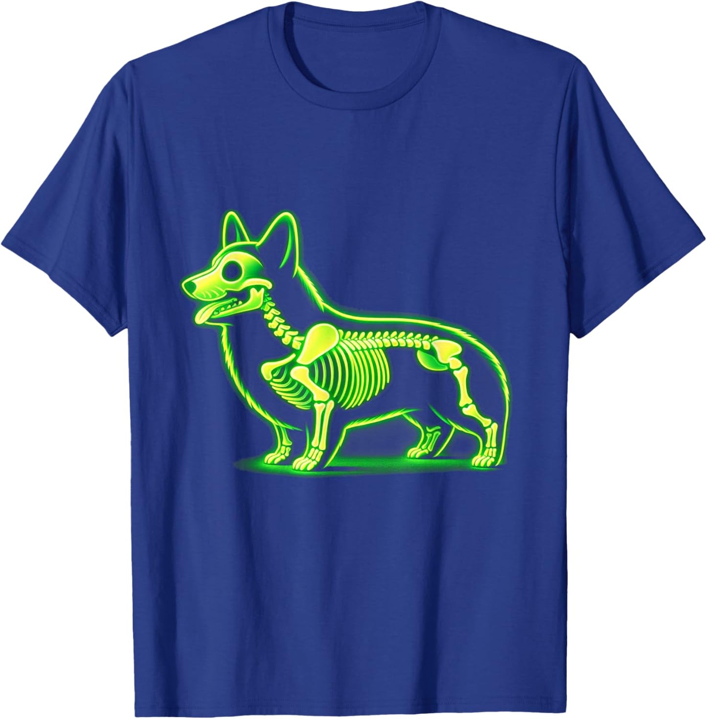 Corgi Skeleton Halloween Dog Lovers Rib Cage X-ray Men Women Kids T-Shirt - T-Shirt | Royal