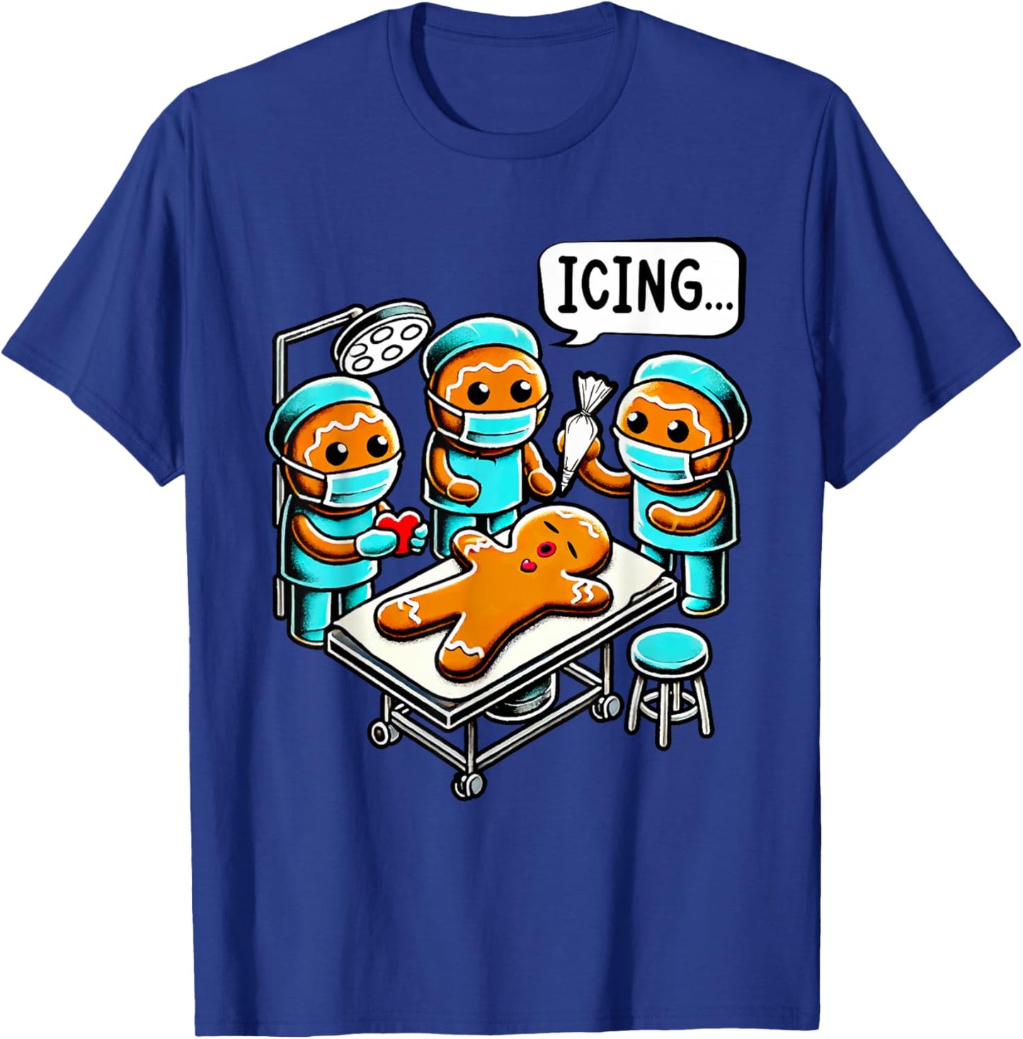 Funny gingerbread man operation cookie baking christmas T-Shirt - T-Shirt | Royal
