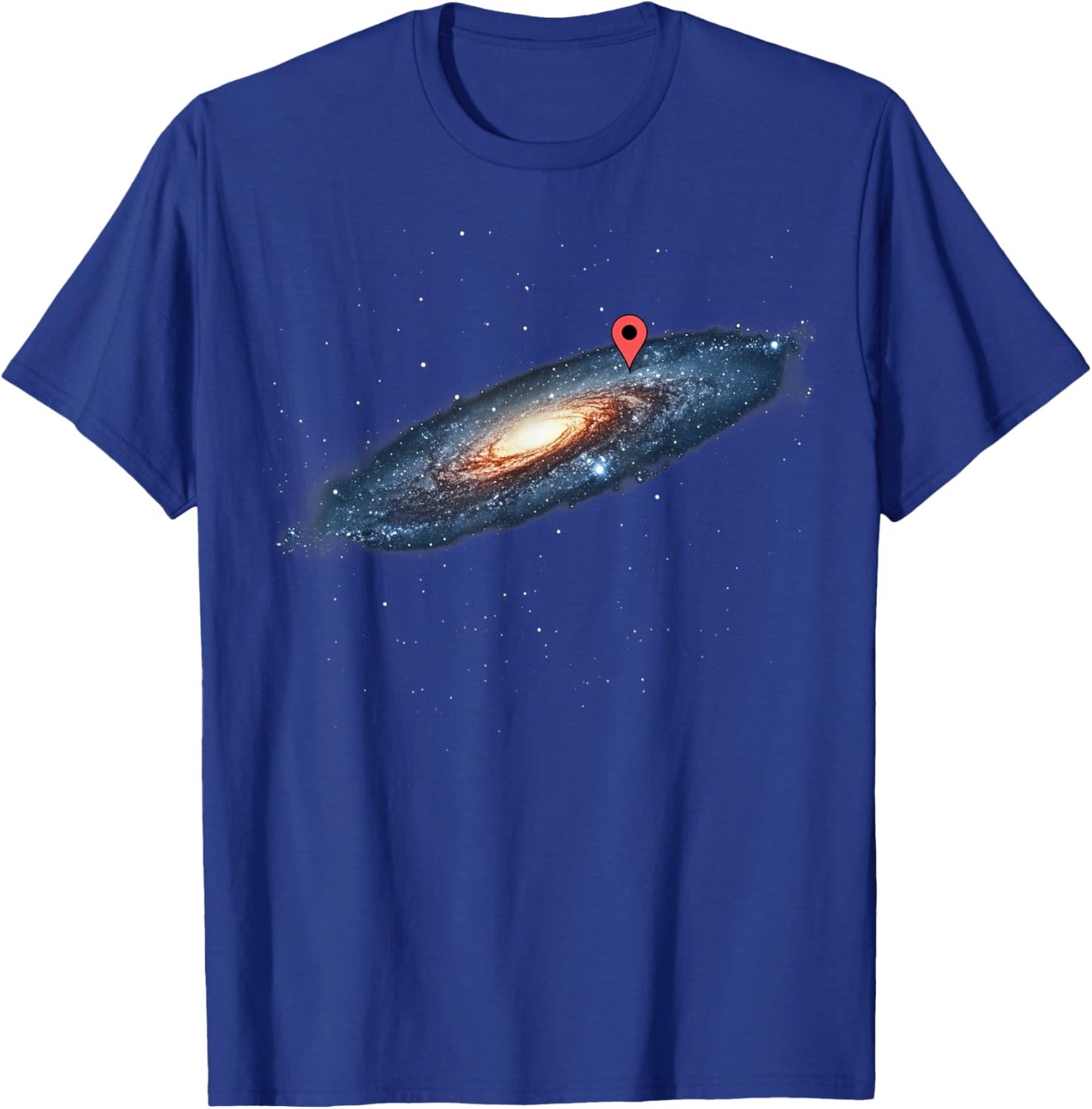Milky Way Galaxy Universe Location Pin Space Cosmic Funny T-Shirt - T-Shirt | Royal