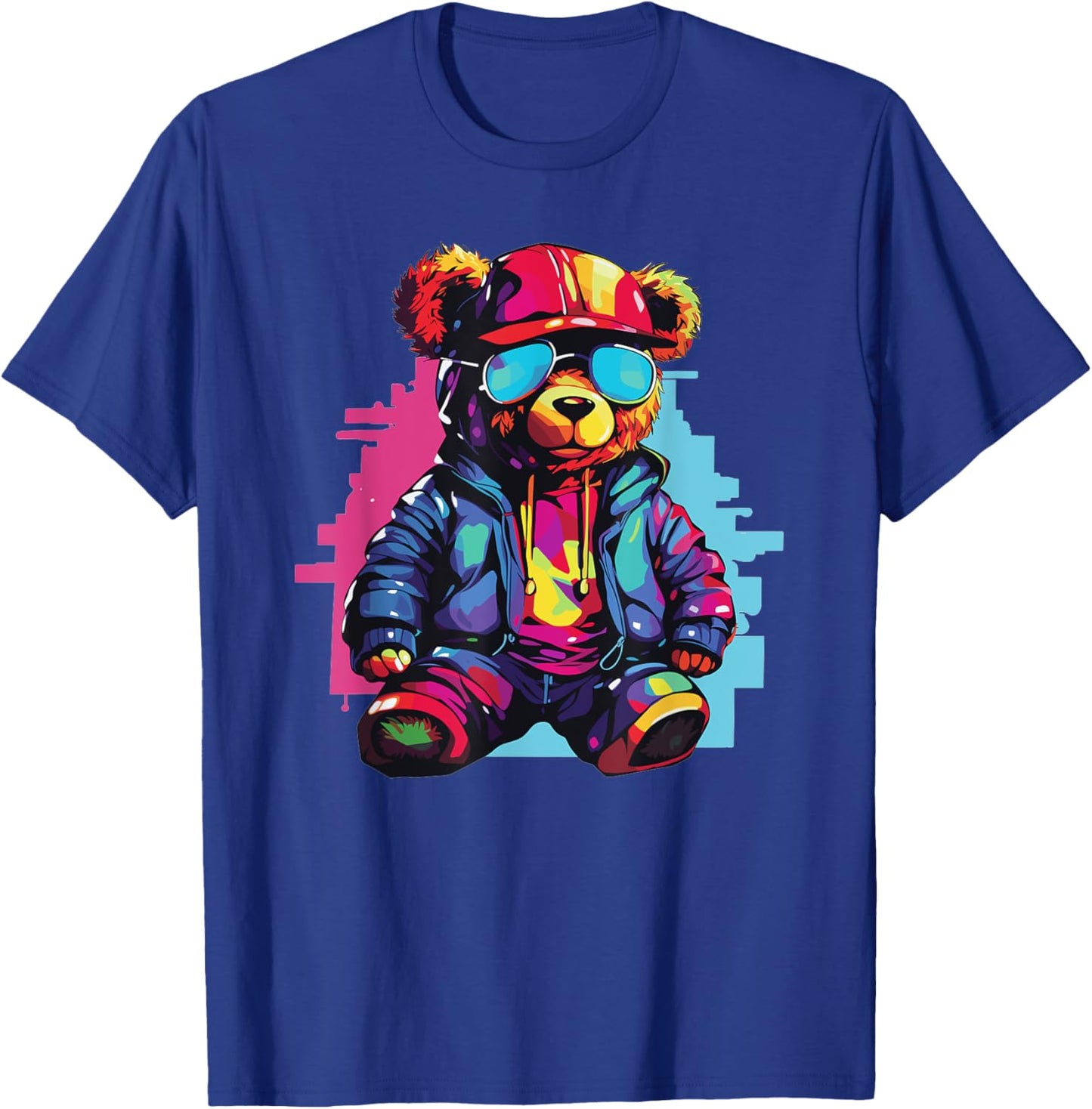 Colorful Teddy Bear With Sunglasses I Kids Teddy T-Shirt - T-Shirt | Royal