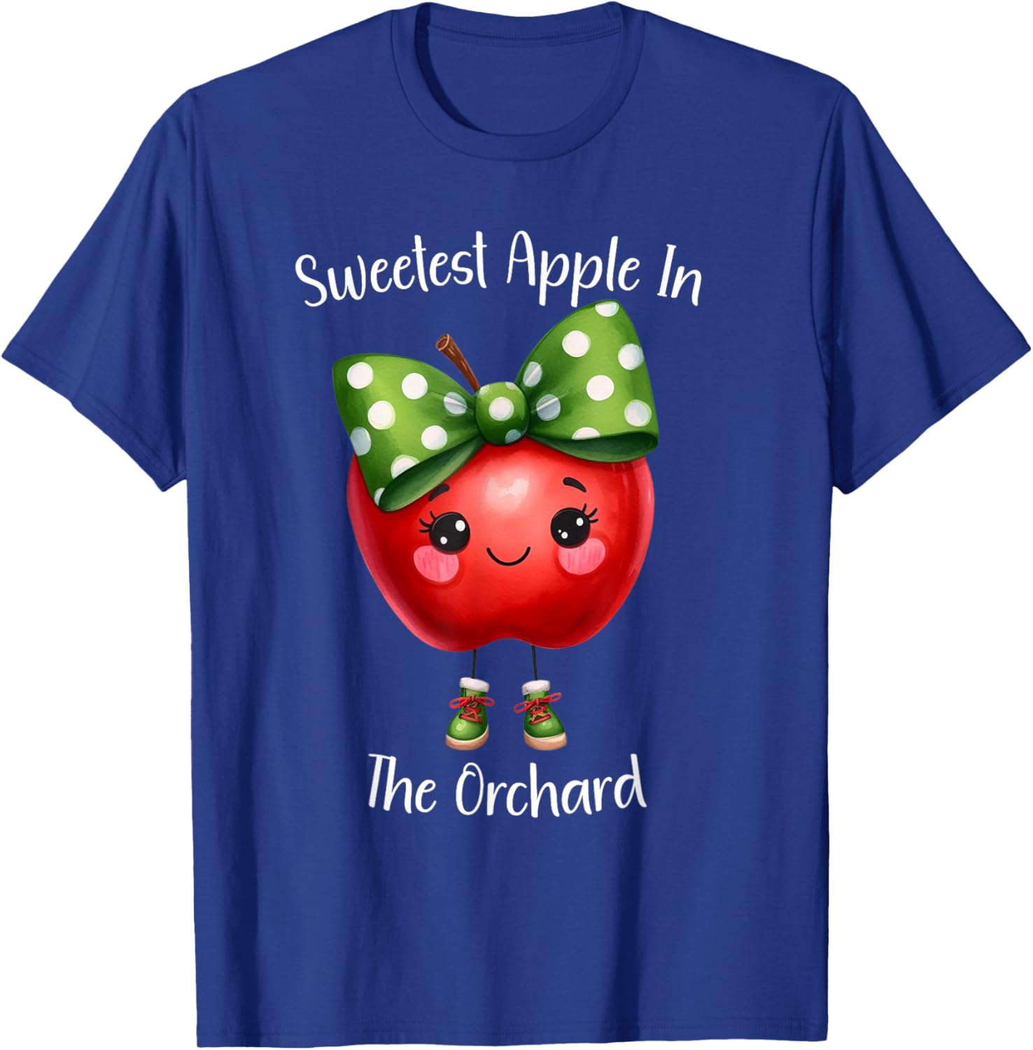 Sweetest Apple In The Orchard Girl Kids Fall Apple Picking T-Shirt - T-Shirt | Royal