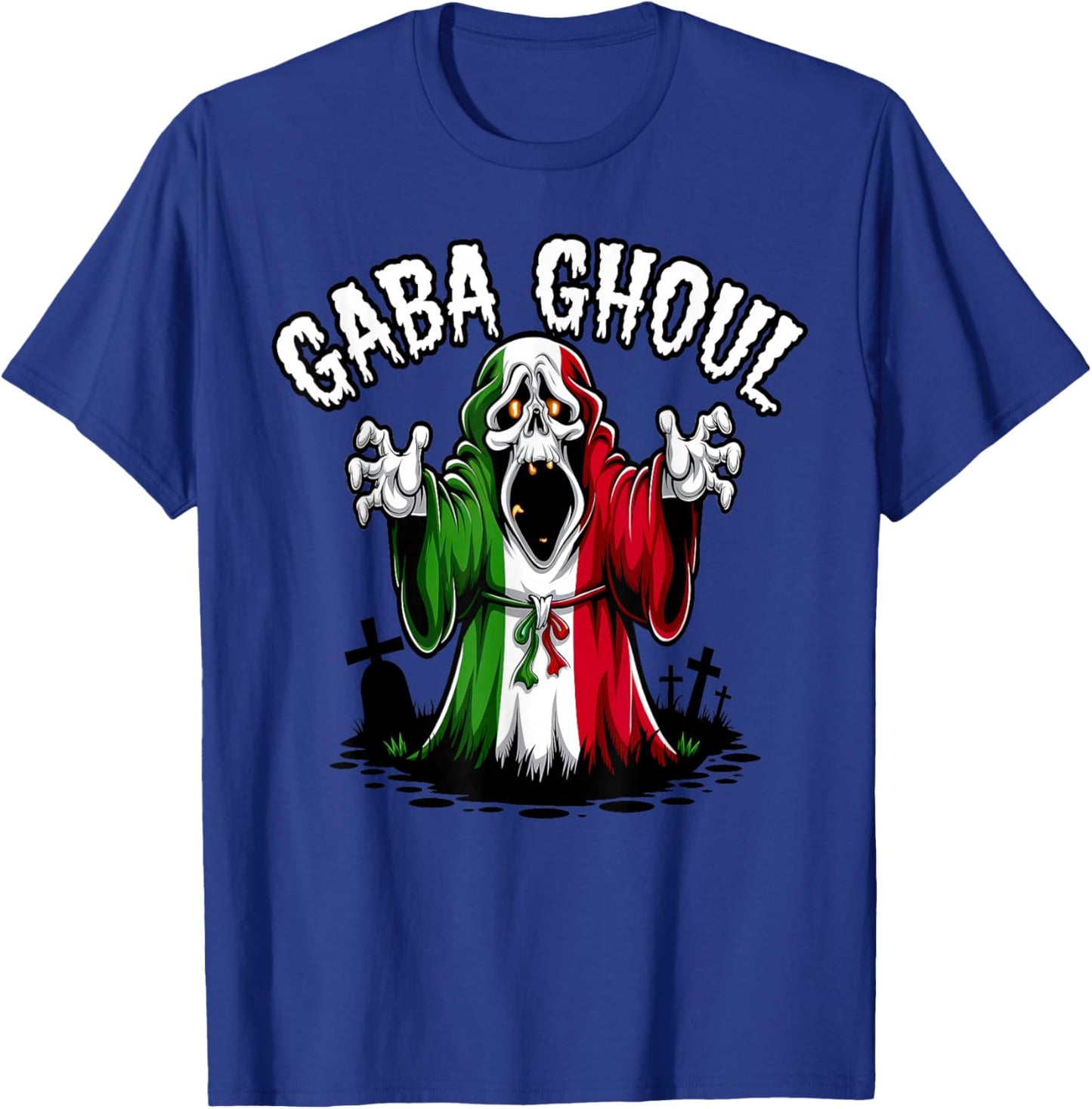 Halloween Graveyard Gaba Ghoul Ghost Funny Italian Gabagool T-Shirt - T-Shirt | Royal