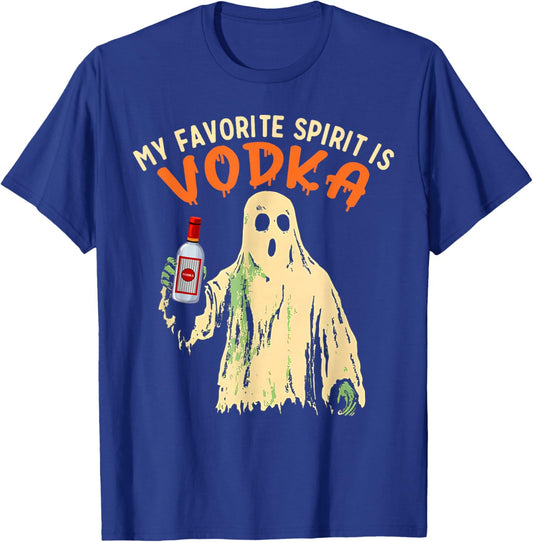 My Favorite Spirit is Vodka Funny Halloween Party Adult T-Shirt - T-Shirt | Royal