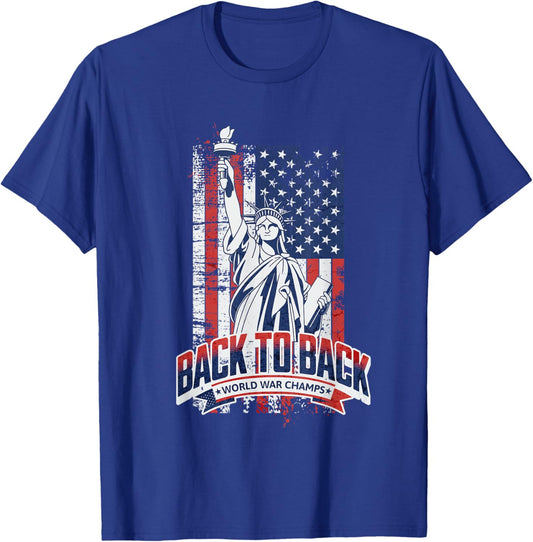 America Back to Back WorldWar Champs Pride graphic T-Shirt - T-Shirt | Royal