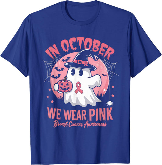 Breast Cancer Shirts Women Halloween October Wear Pink T-Shirt - T-Shirt | Royal
