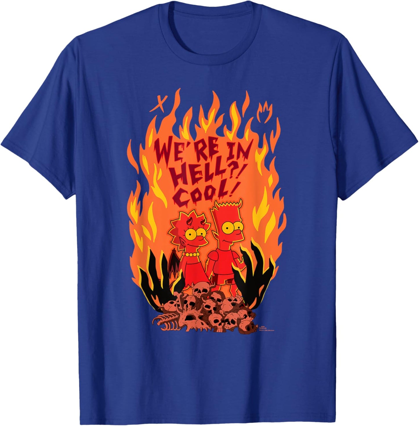 The Simpsons Halloween Bart and Lisa “We’re in Hell? Cool!” T-Shirt - T-Shirt | Royal