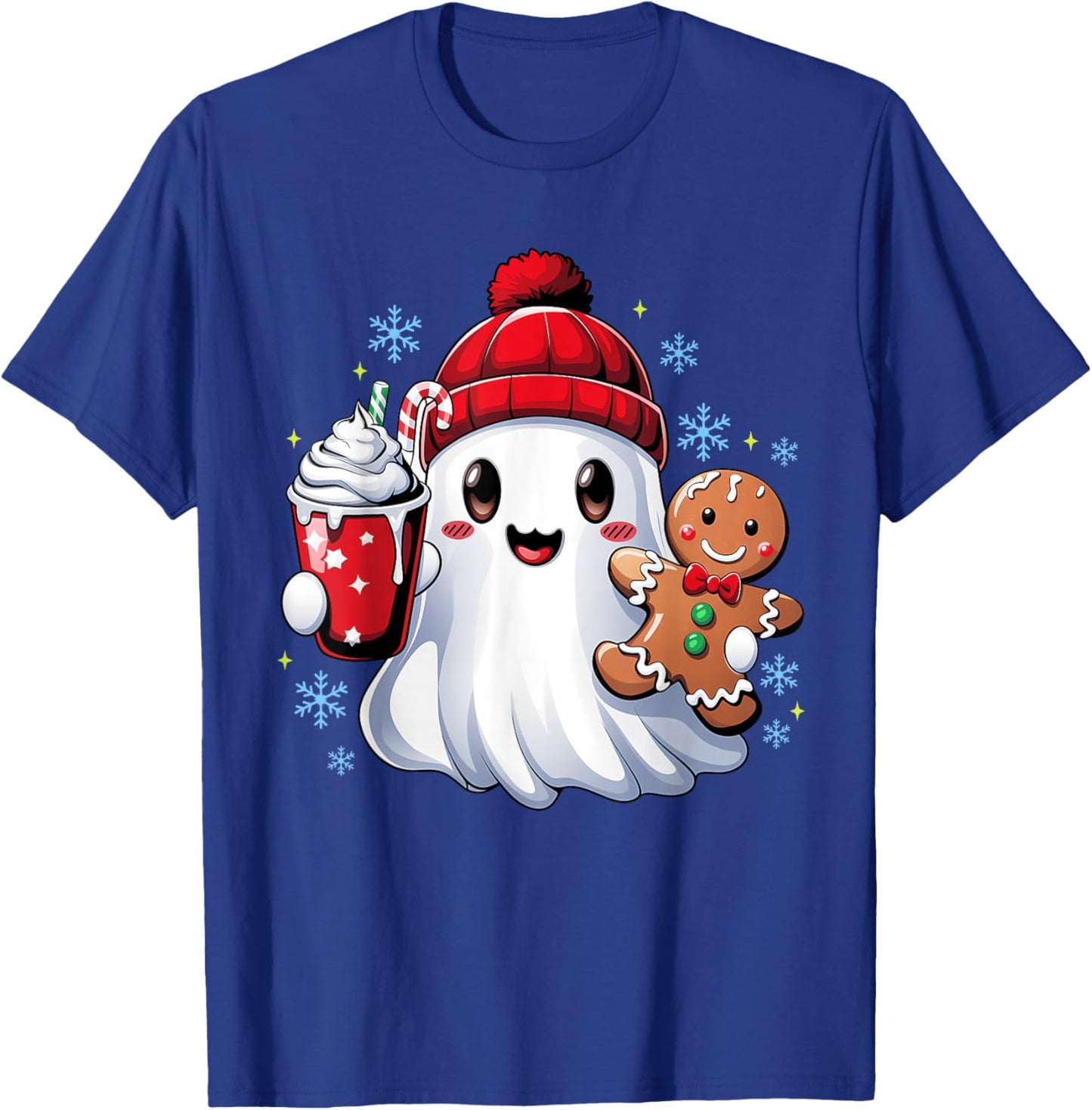 Cute Christmas Ghost Santa Christmas Candy Women Kids Girl T-Shirt - T-Shirt | Royal