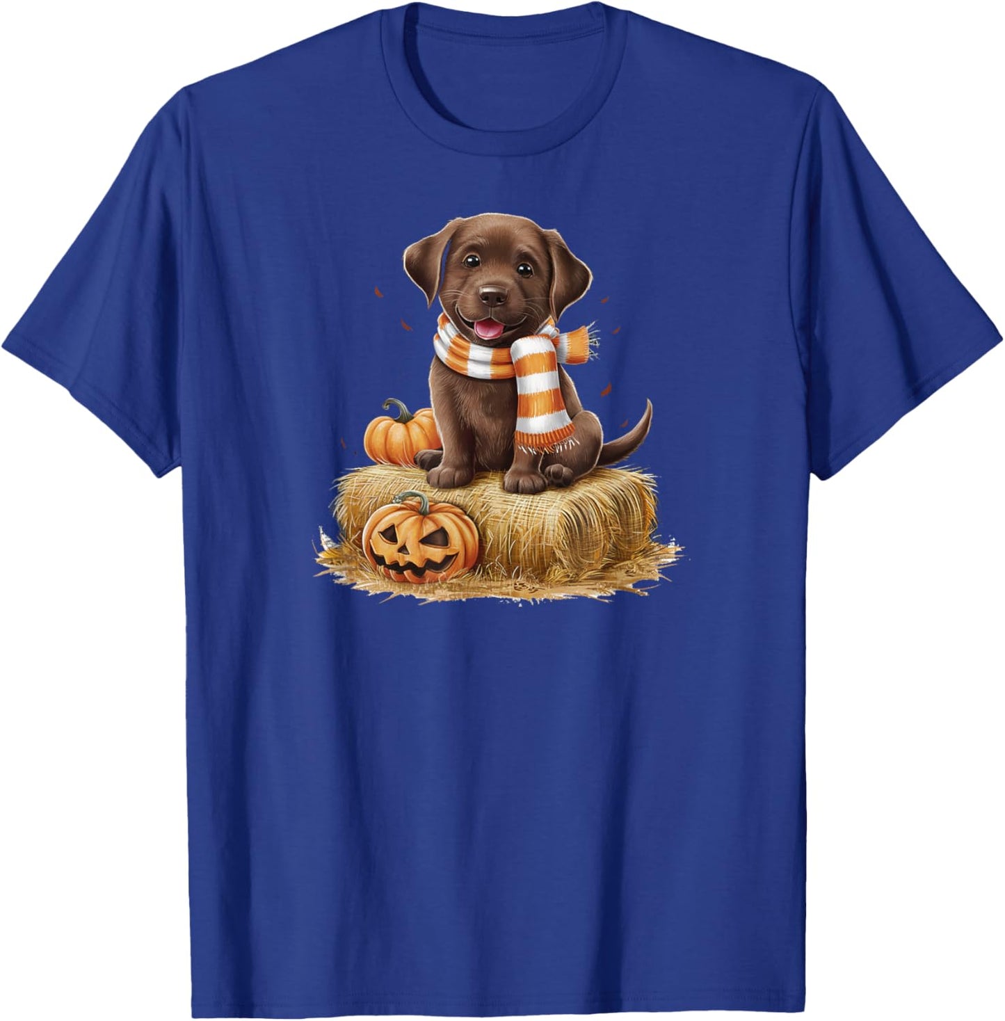 Pumpkin and a Chocolate Lab T-Shirt - T-Shirt | Royal