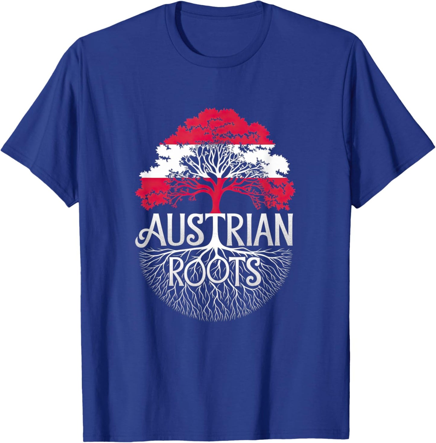 Austrian Roots - Austria Flag Colors Family Tree Souvenir T-Shirt - T-Shirt | Royal
