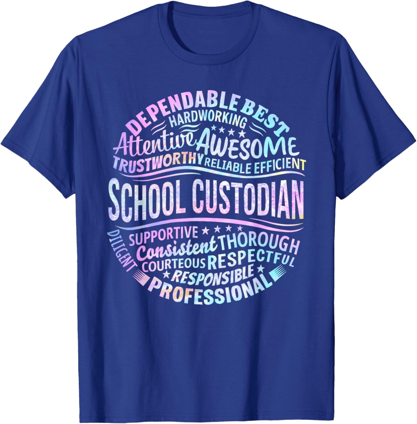 School Custodian Janitor Funny Appreciation Gift T-Shirt - T-Shirt | Royal