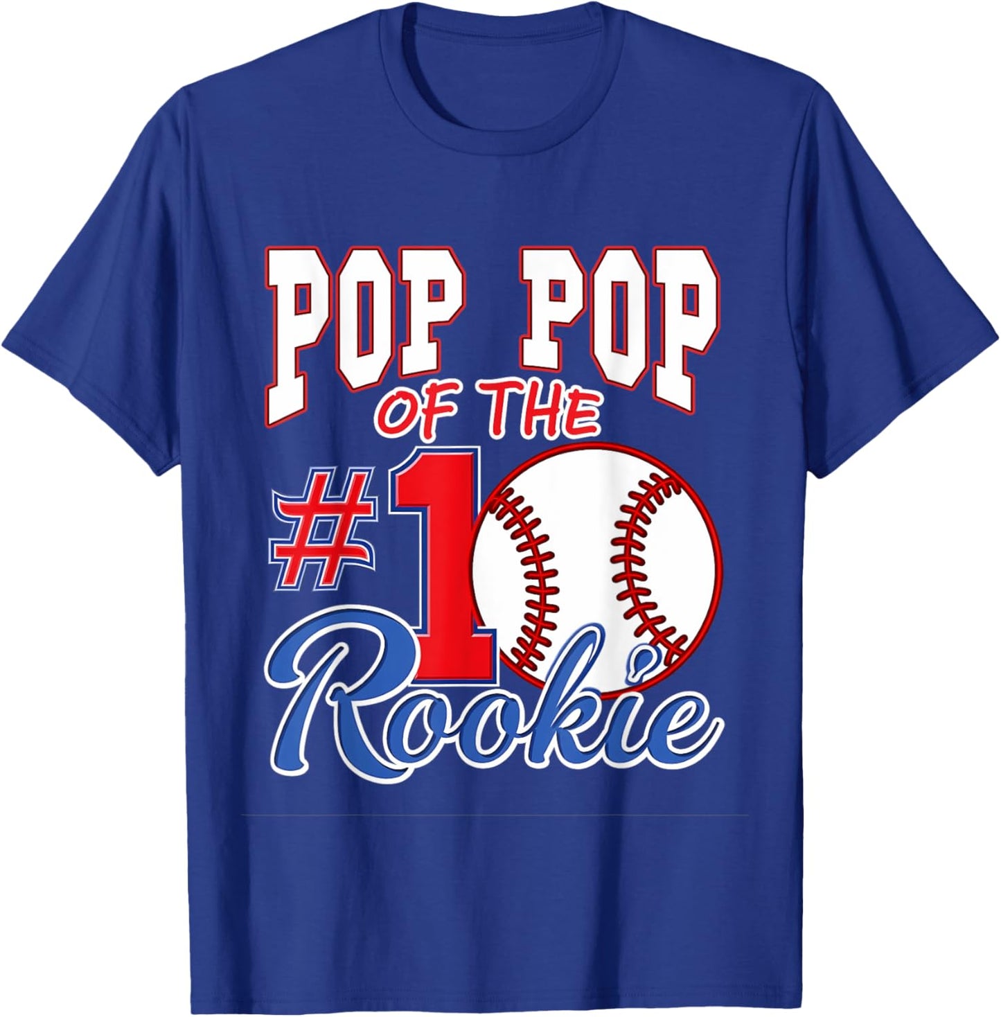 Retro Grandpa Pop Pop Of The Number 1 Rookie Baseball T-Shirt - T-Shirt | Royal