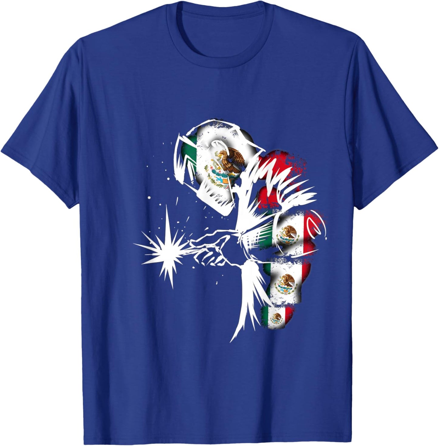 Mexican Welder. Mexican Flag T-Shirt - T-Shirt | Royal