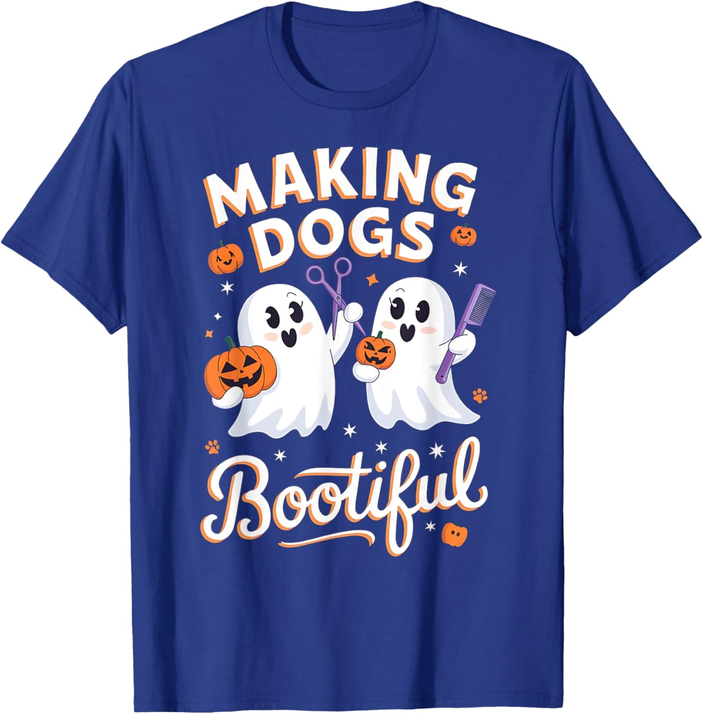 Halloween Dog Grooming Ghosts Making Dogs Bootiful T-Shirt - T-Shirt | Royal