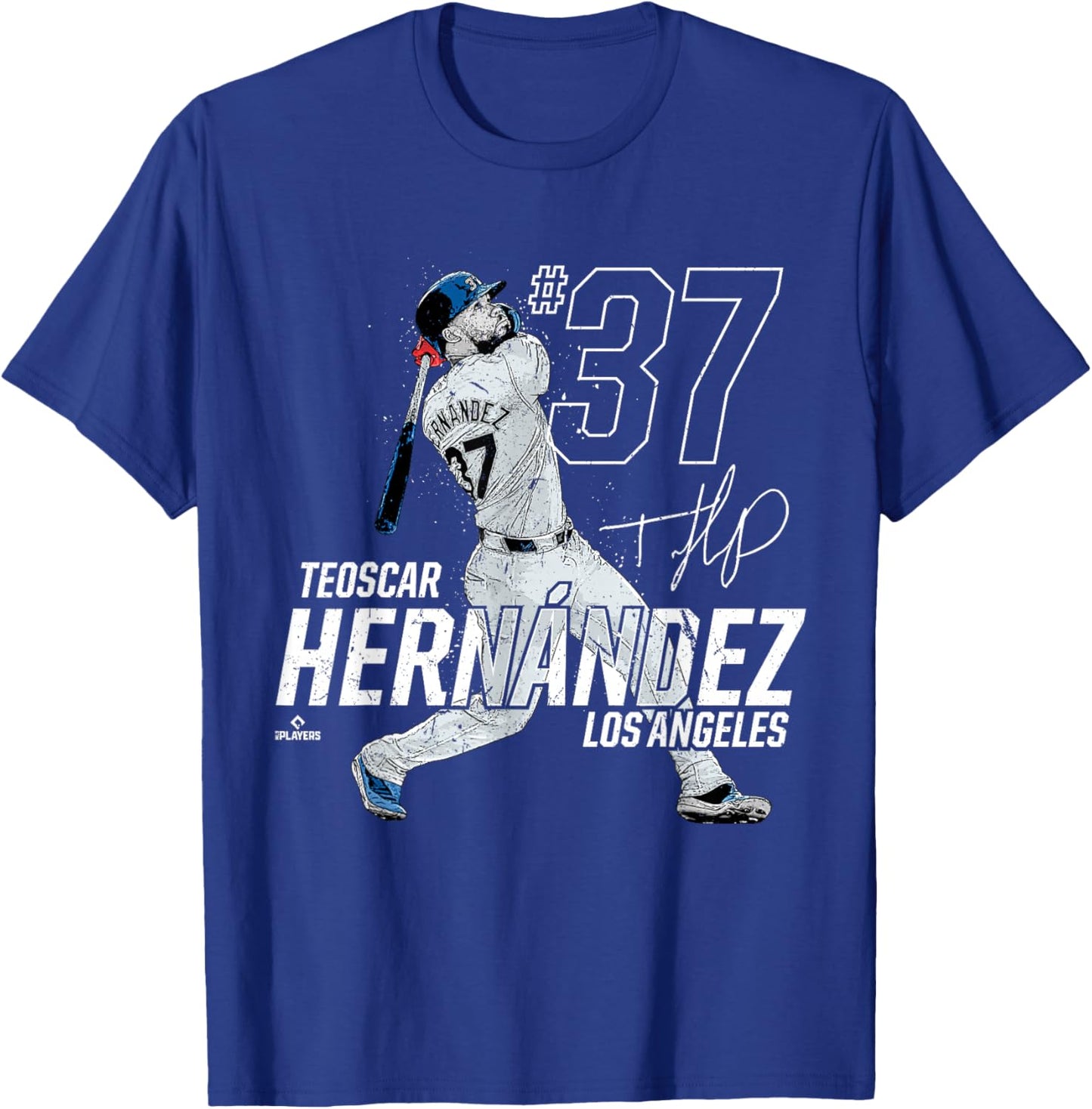 Dynamic Pose Teoscar Hernandez Los Angeles Baseball MLBPA T-Shirt - T-Shirt | Royal