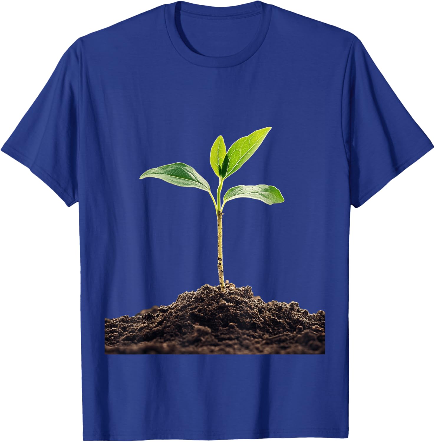 Plant Sprout Against Dark Background Nature T-Shirt - T-Shirt | Royal