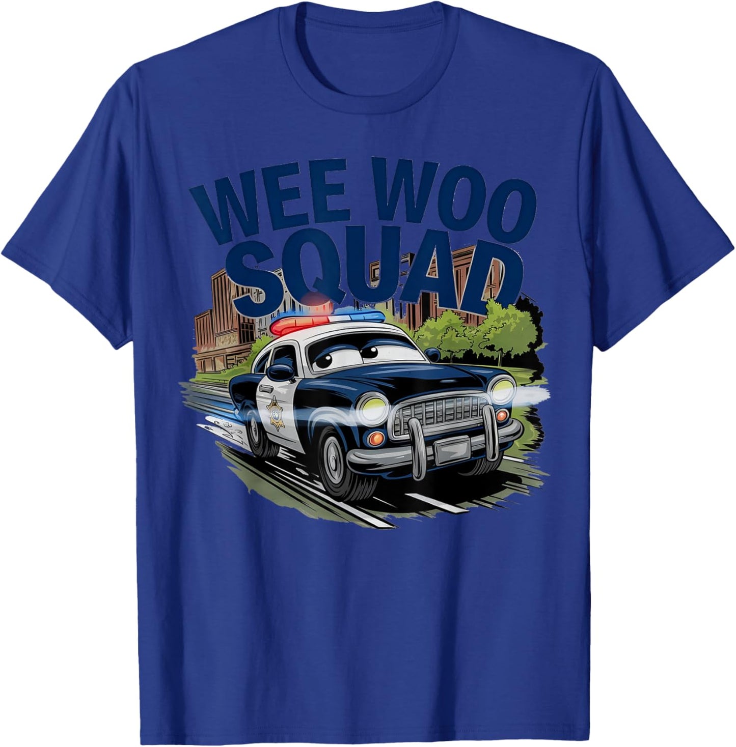 Wee Woo Squad Police Car Fan Humor For Kids Police Officer T-Shirt - T-Shirt | Royal