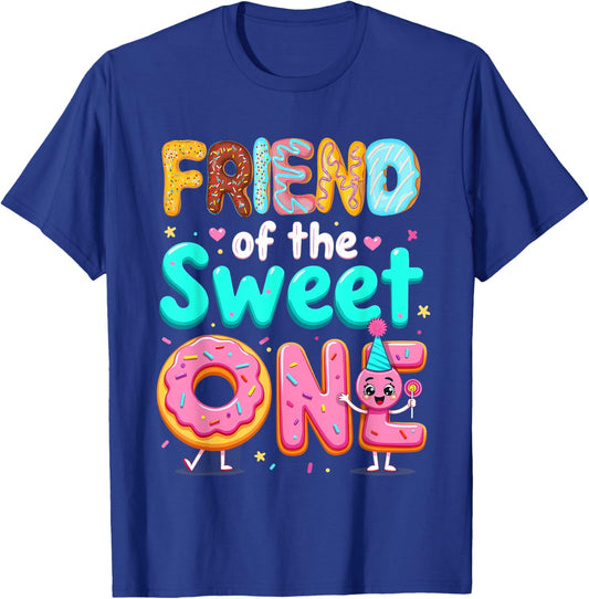 1st Birthday Donut Friend Of The Sweet One T-Shirt - T-Shirt | Royal