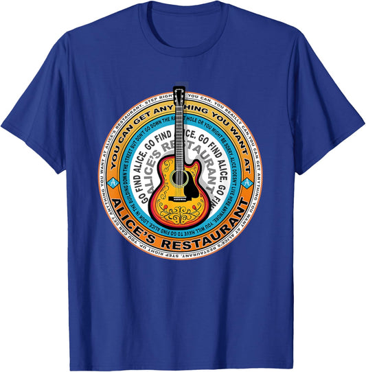 Alice's Restaurant Guitar Music T-Shirt - T-Shirt | Royal