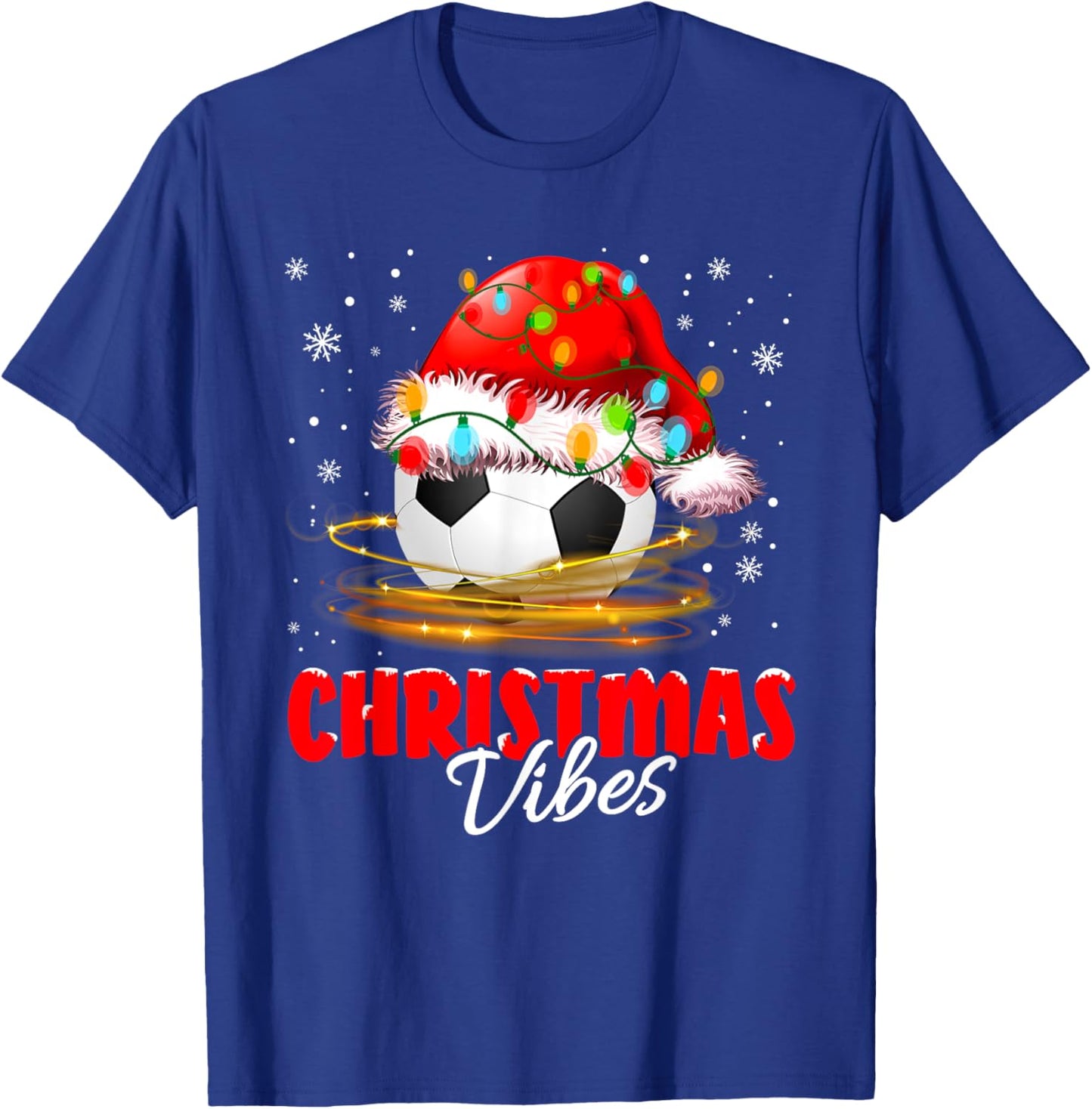 Christmas Pajamas Christmas Lights Soccer Football Outfit T-Shirt - T-Shirt | Royal