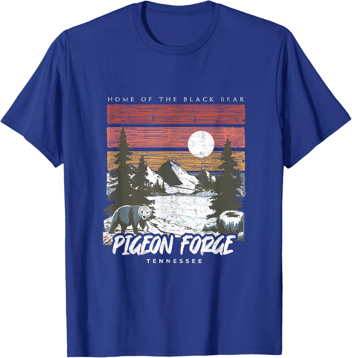 Pigeon Forge Tennessee Home Of The Black Bear Retro 70s 80s T-Shirt - T-Shirt | Royal