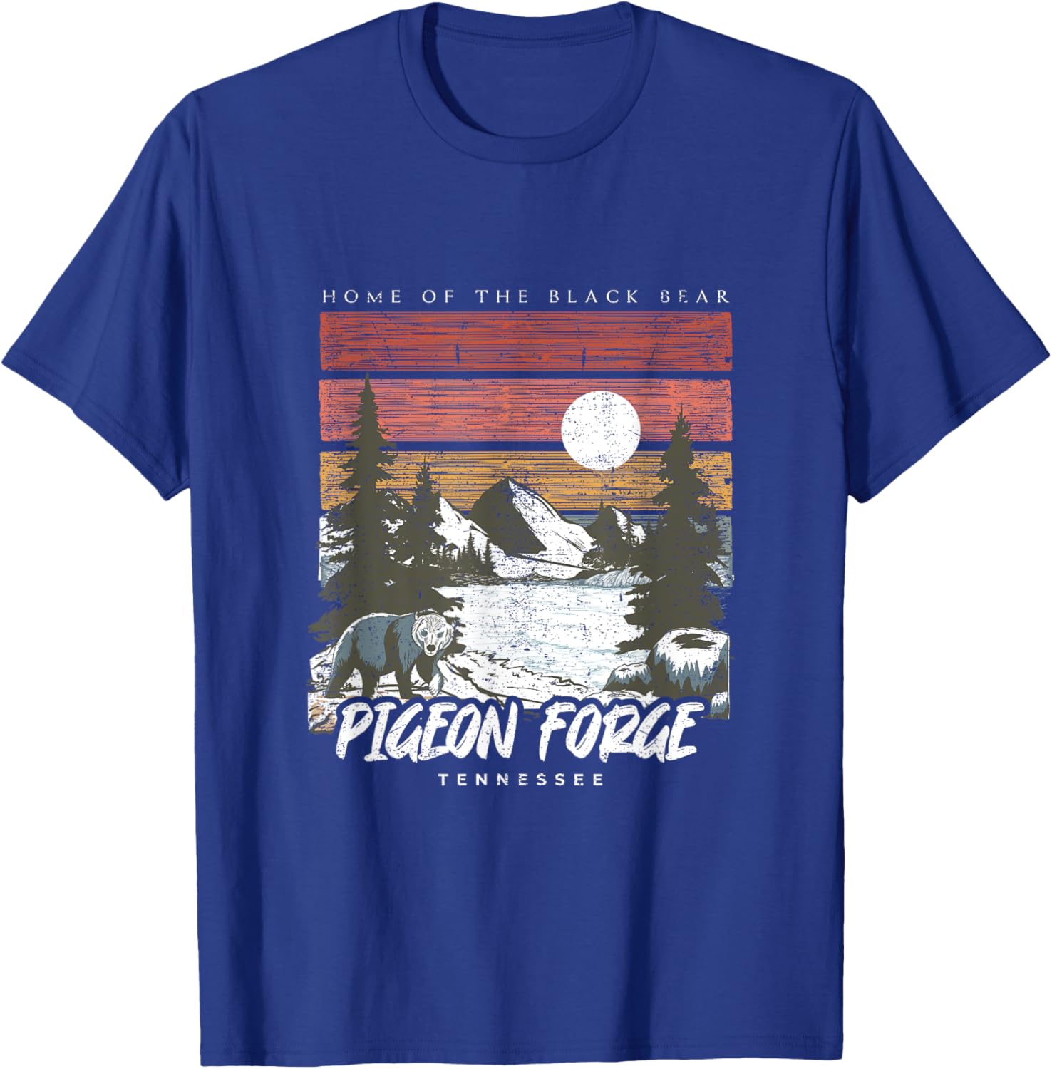 Pigeon Forge Tennessee Home Of The Black Bear Retro 70s 80s T-Shirt - T-Shirt | Royal