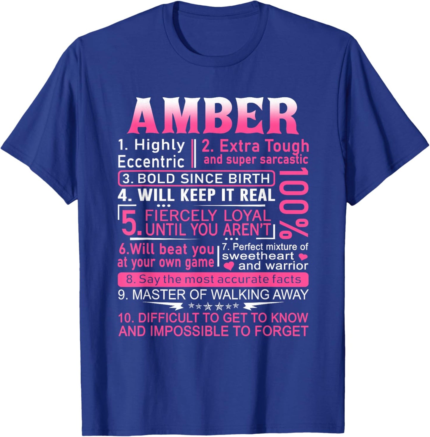 Amber Name Shirt Personalized Amber First Name T-Shirt - T-Shirt | Royal