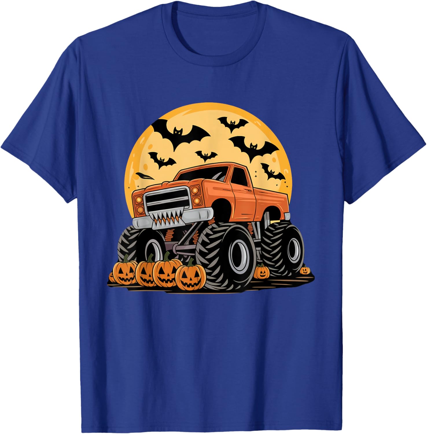 Halloween Shirts for Kids Boys Monster Truck Pumpkins T-Shirt - T-Shirt | Royal