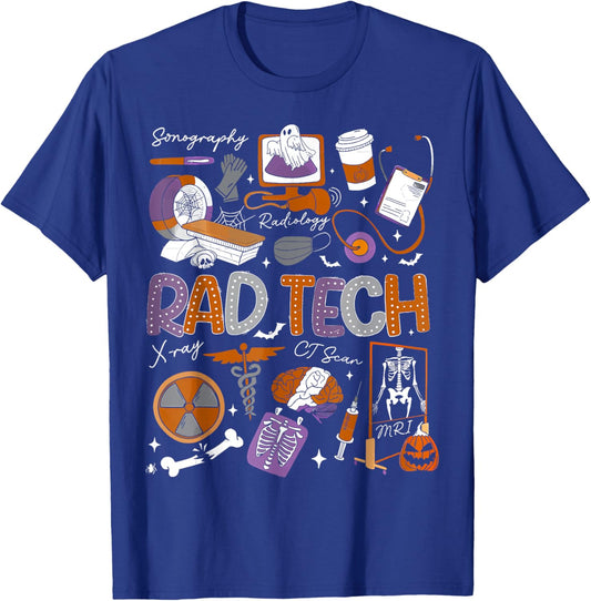 Radiology Technologist Halloween Ghost Rad Tech Halloween T-Shirt - T-Shirt | Royal
