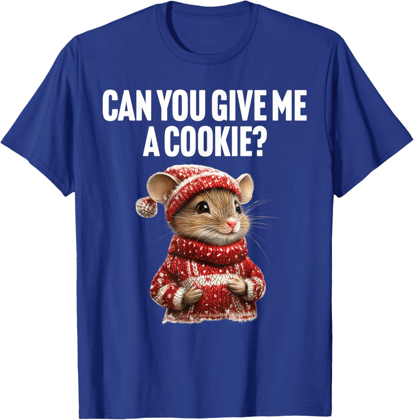 Can You Give Me a Cookie Funny Mouse Christmas Kids T-Shirt - T-Shirt | Royal