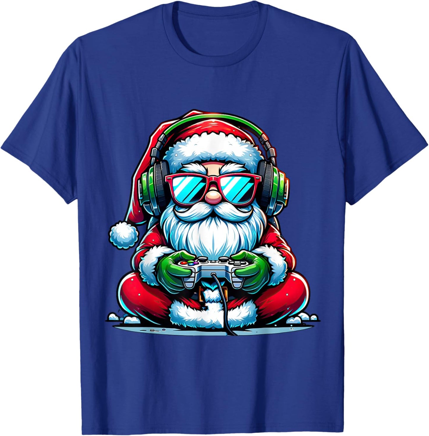 Christmas Gamer Boys Video Game Santa Xmas T-Shirt - T-Shirt | Royal