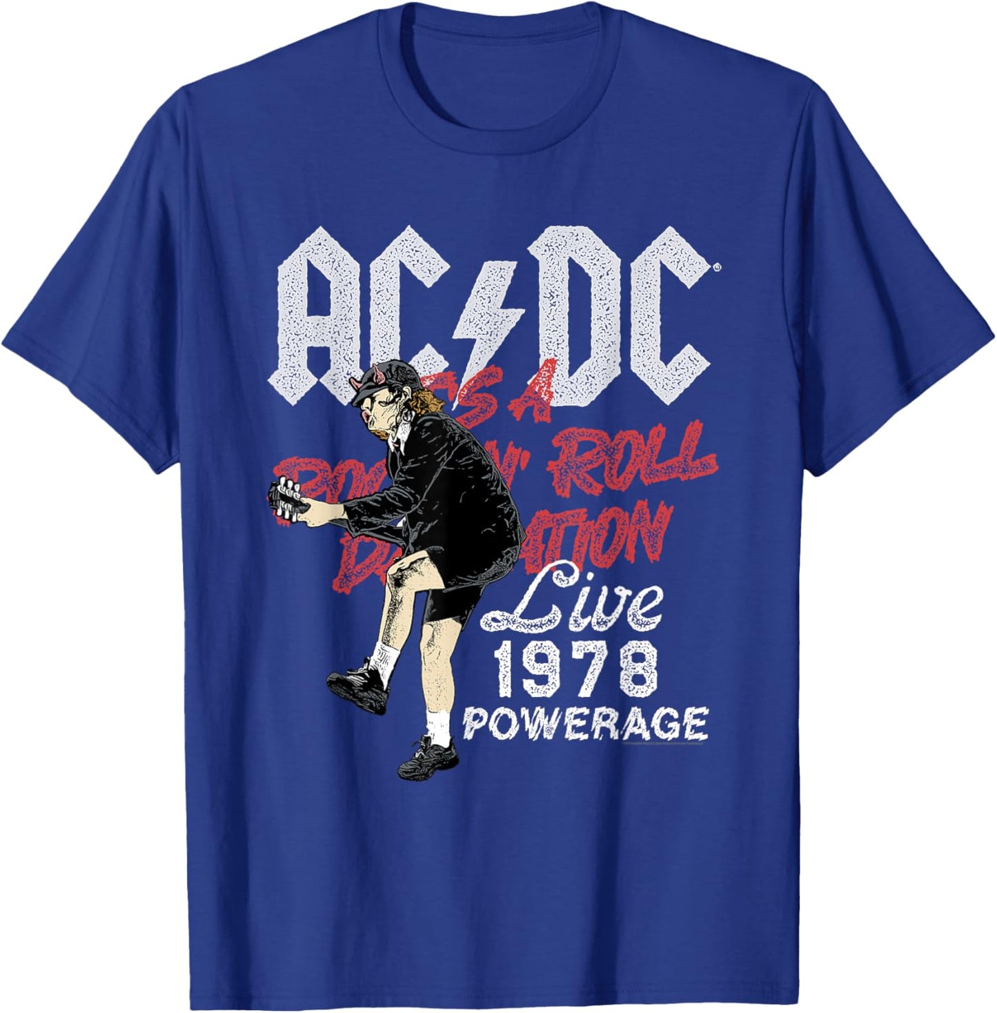 AC/DC Rock and Roll Damnation Live 1978 Powerage T-Shirt - T-Shirt | Royal