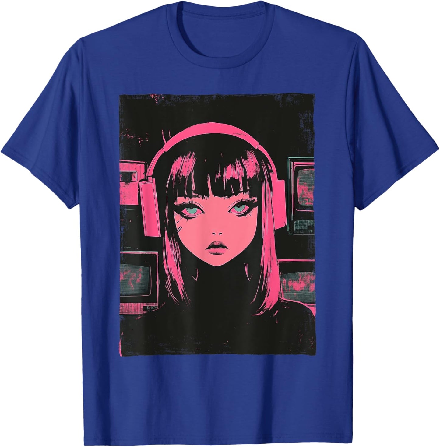 Cute E-girl Anime Vaporwave Cyber Goth Distressed Grunge T-Shirt - T-Shirt | Royal