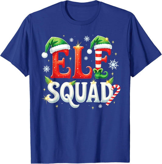 Elf Family Christmas Matching Pajamas Xmas Elf Squad T-Shirt - T-Shirt | Royal