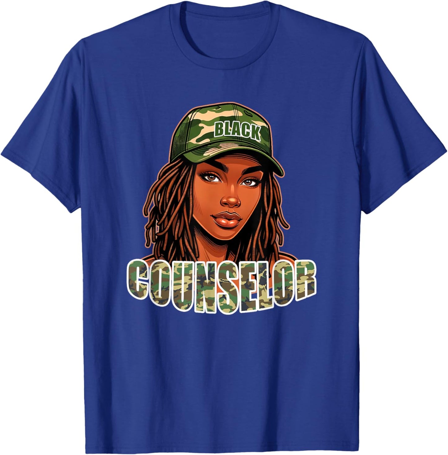 Camo Counselor | School Guidance or Camp T-Shirt - T-Shirt | Royal