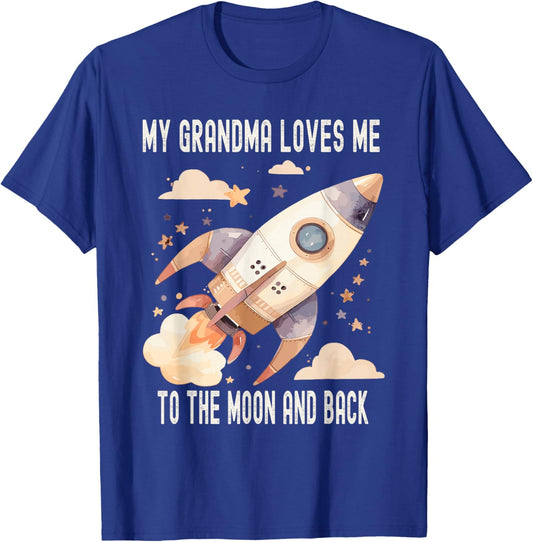 My Grandma Loves Me To The Moon And Back T-Shirt - T-Shirt | Royal
