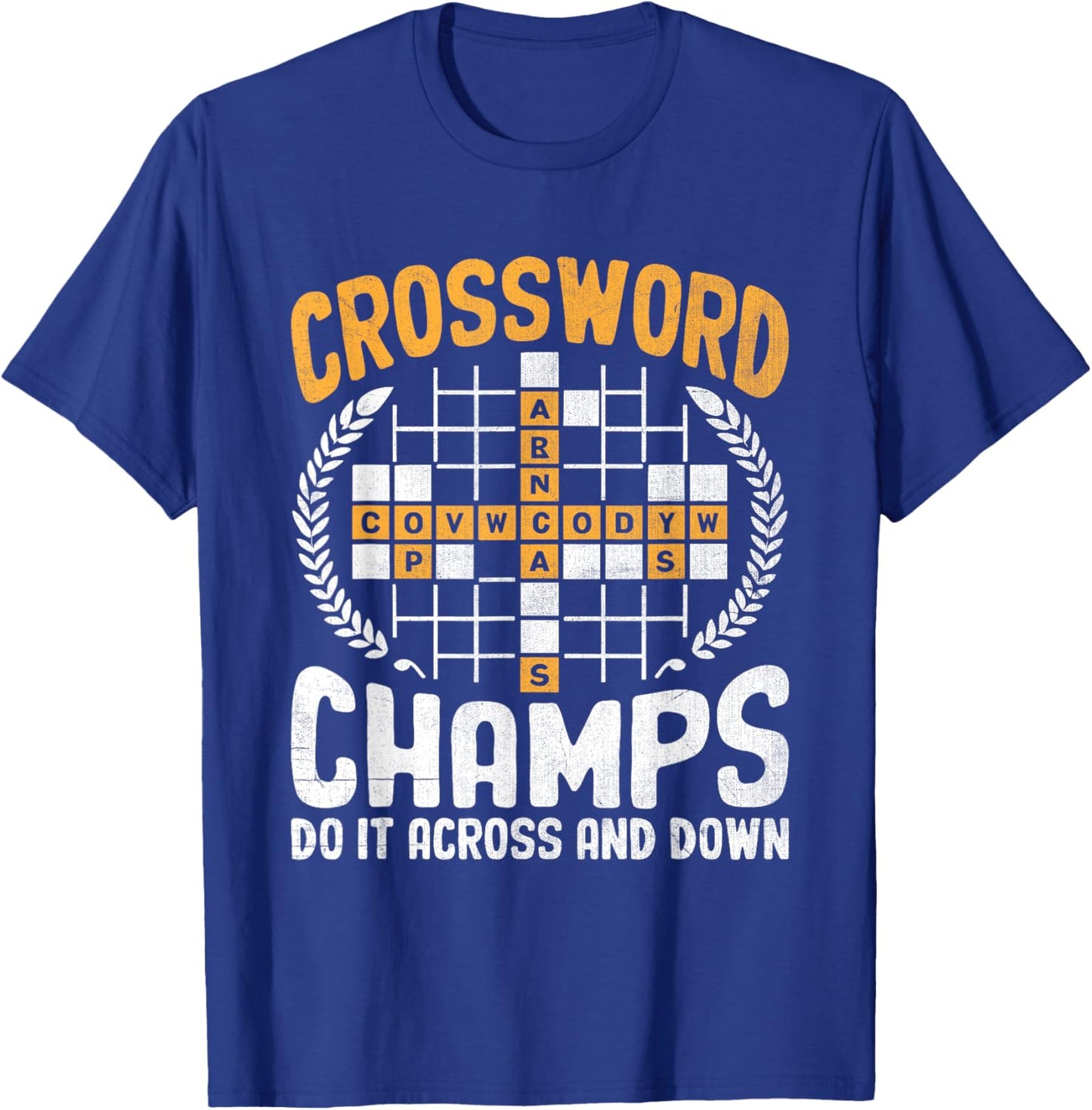 Funny Vintage Crossword Puzzle Solvers Word Nerd Lover T-Shirt - T-Shirt | Royal