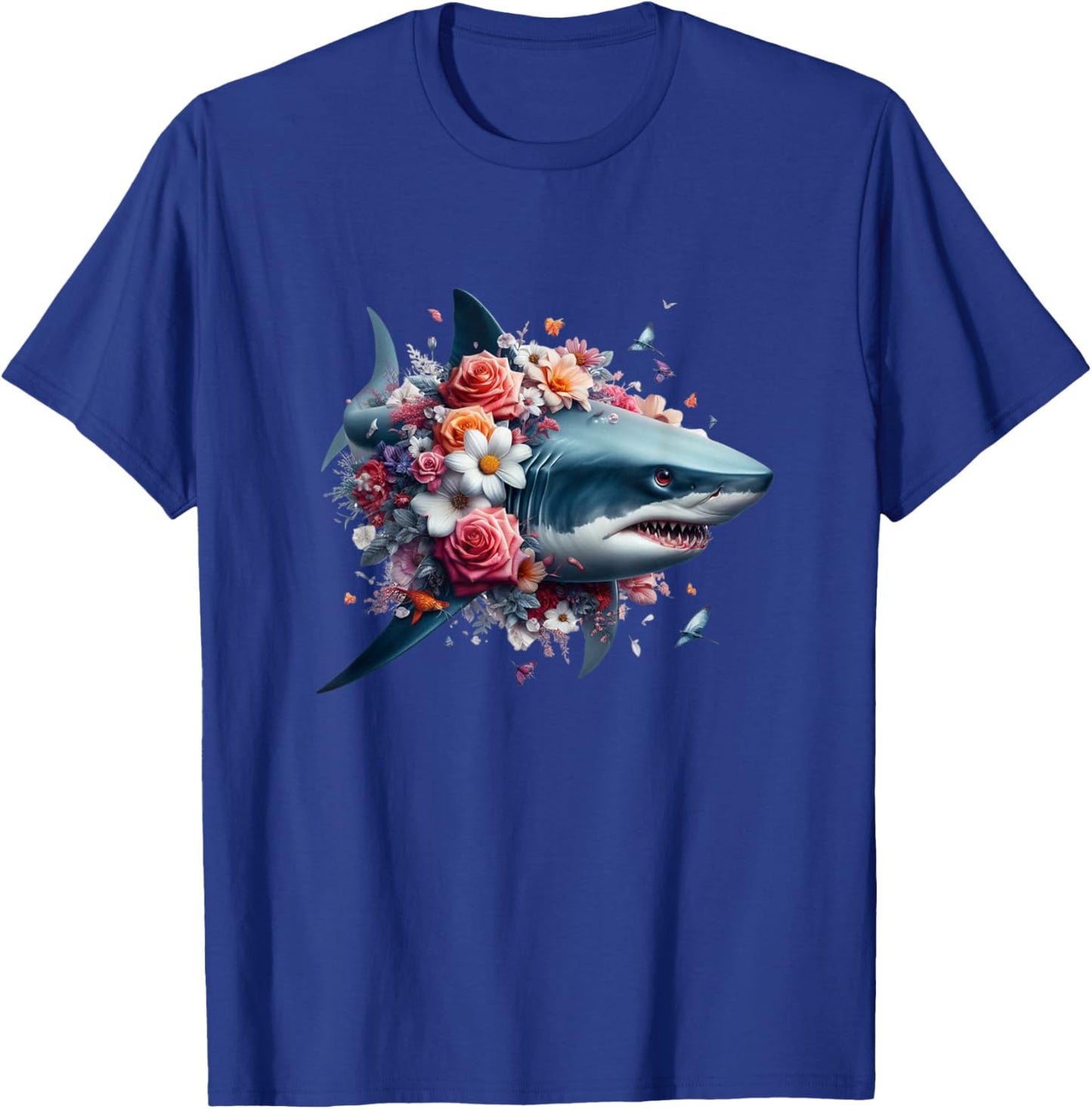 Floral Shark Shark Lover Shark Enthusiast Shark T-Shirt - T-Shirt | Royal