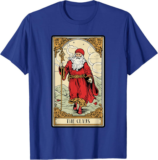 Vintage Santa Claus Card Christmas Aesthetic Mystical T-Shirt - T-Shirt | Royal