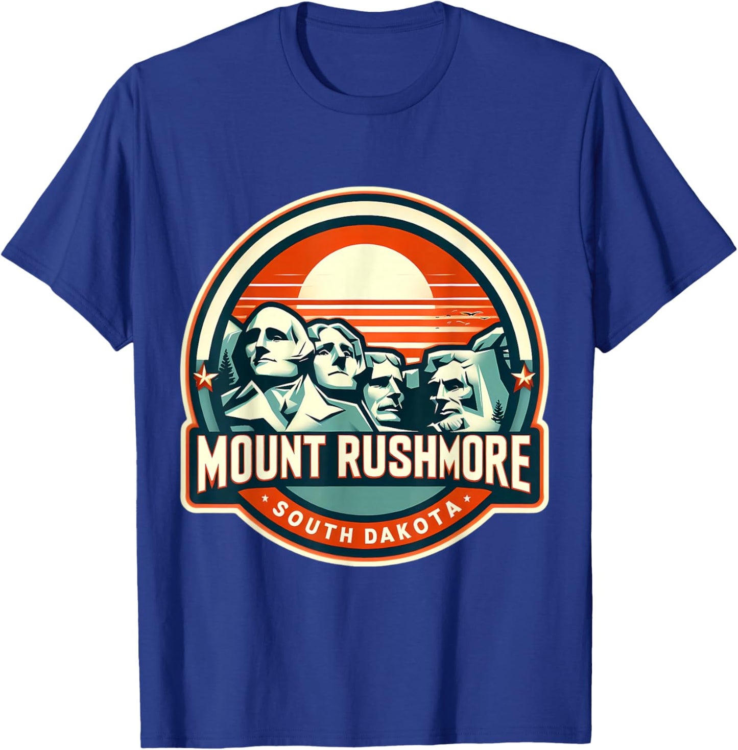 Mount Rushmore South Dakota Souvenir Memorabilia Vintage Sun T-Shirt - T-Shirt | Royal
